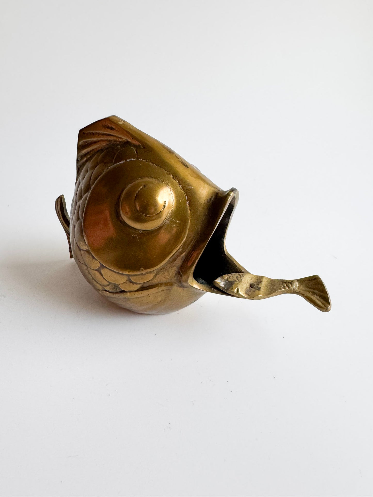 MCM Figural Brass Fish Ashtray