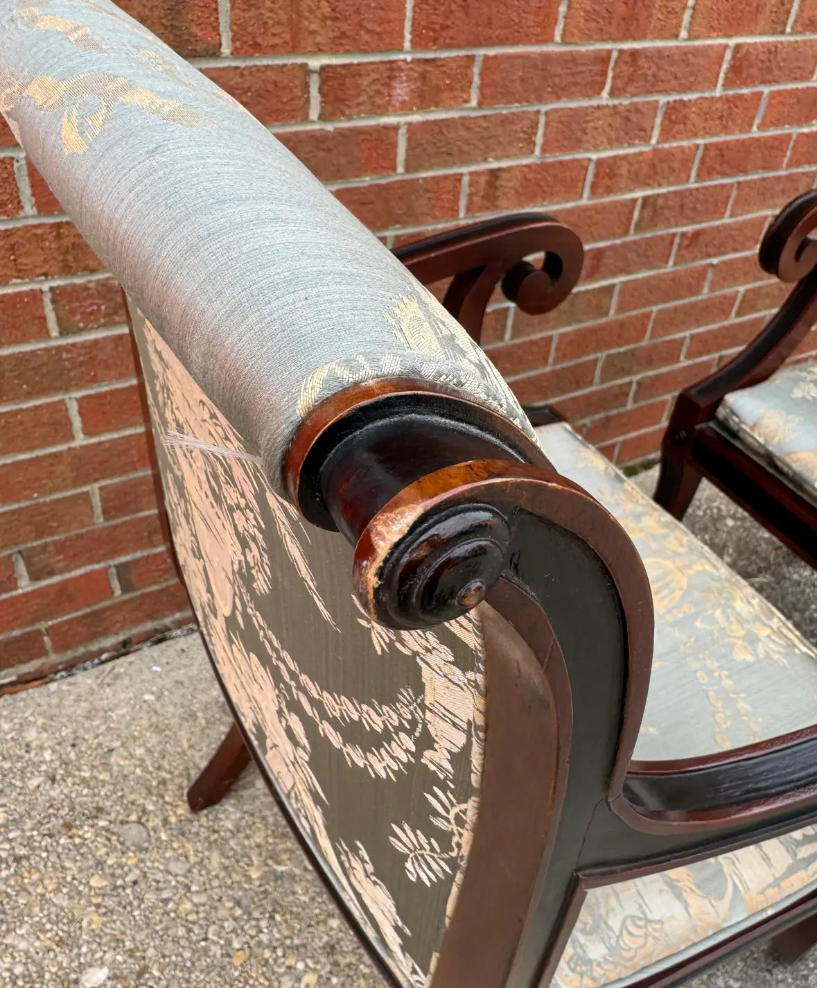 Pair Baker Furniture Regency Dining Chairs With Klismos Legs