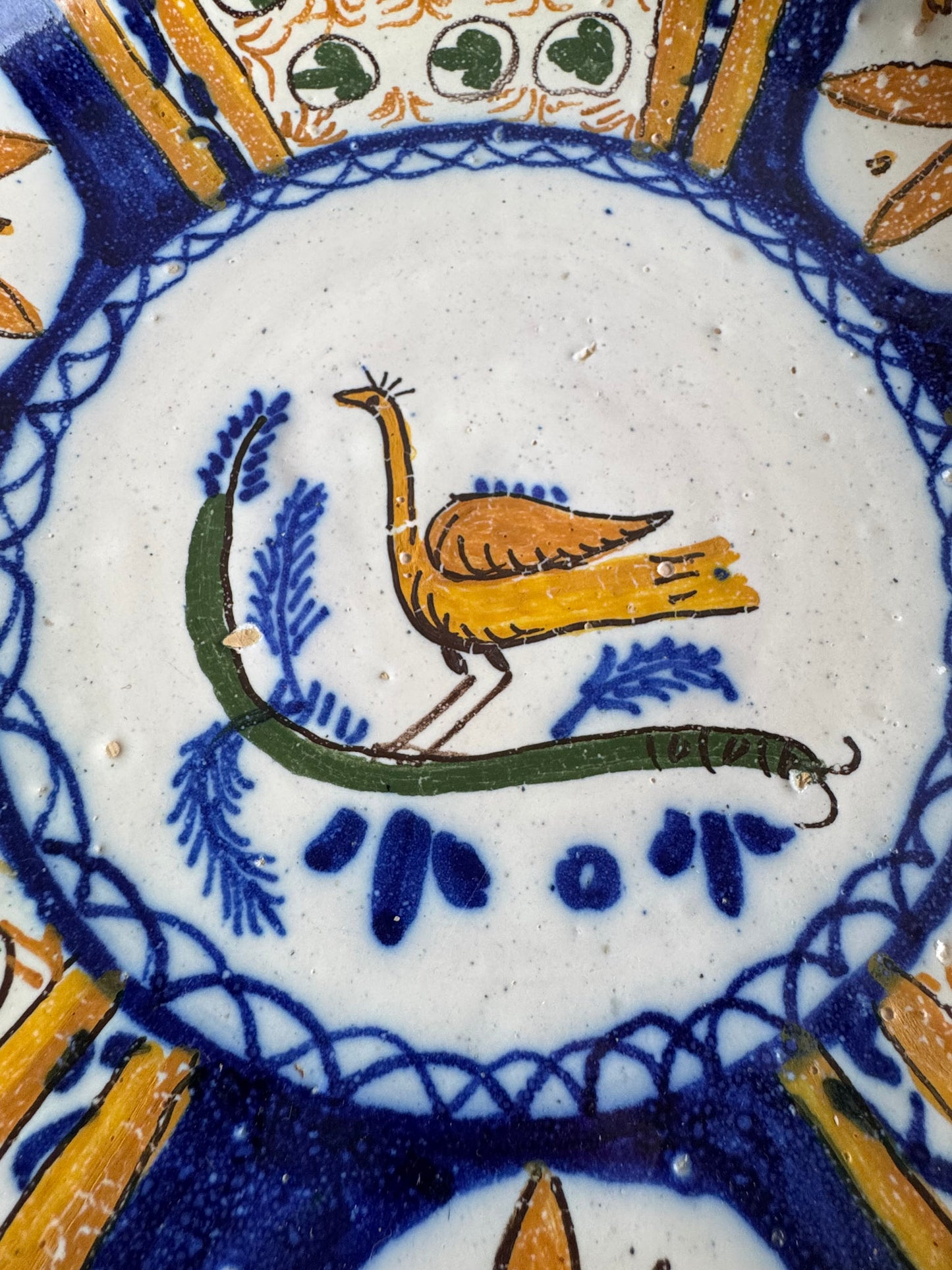 Hand-Painted Italian Folk Art Majolica Plate