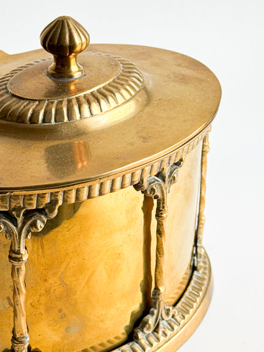 Antique Oval Brass Cachepot