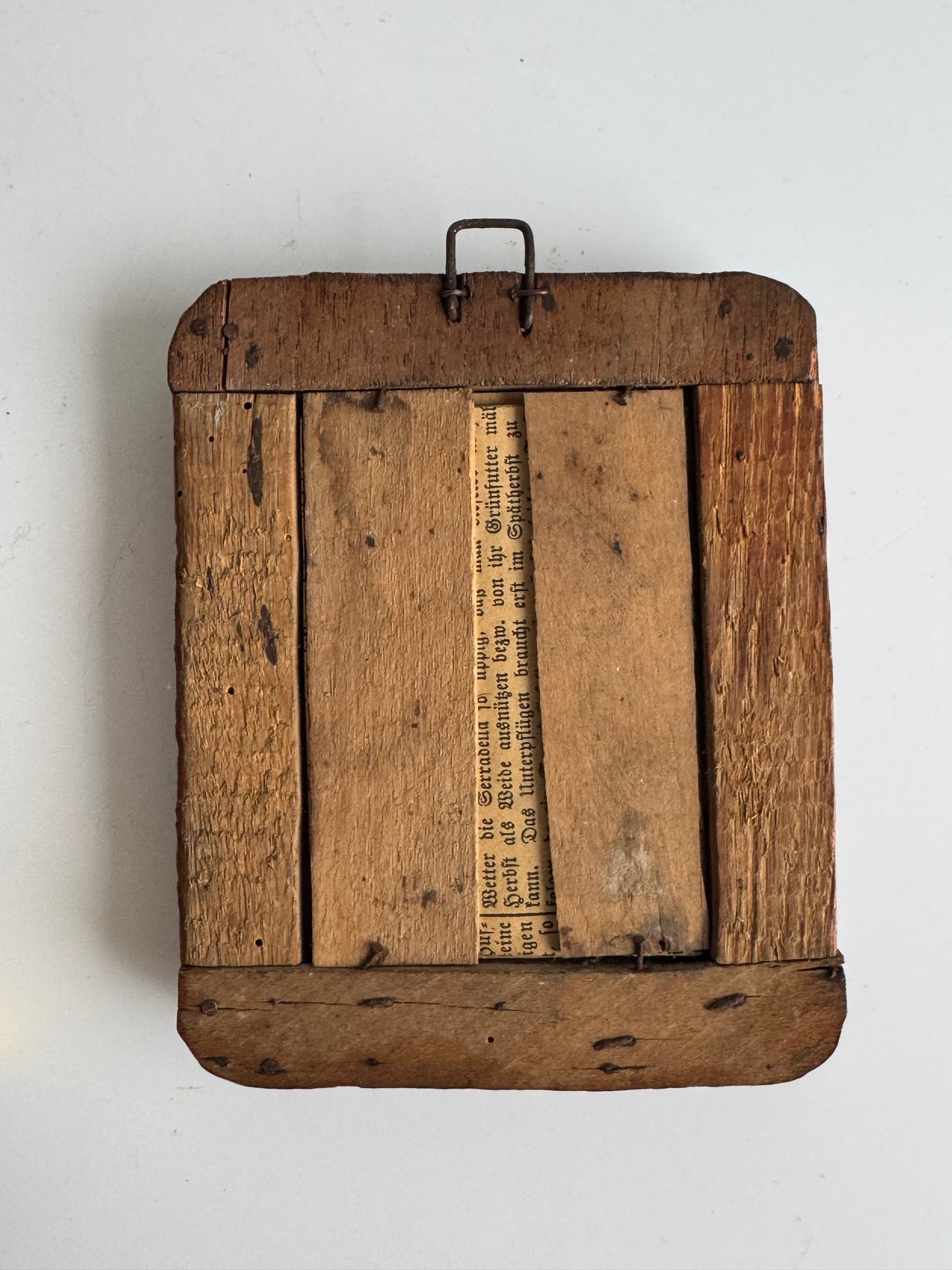 Antique Tramp Art Folk Frame with Original Portrait