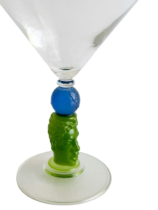Set of 5 Limited Edition Richard Jolley Art Glass Martini Stems, 1983