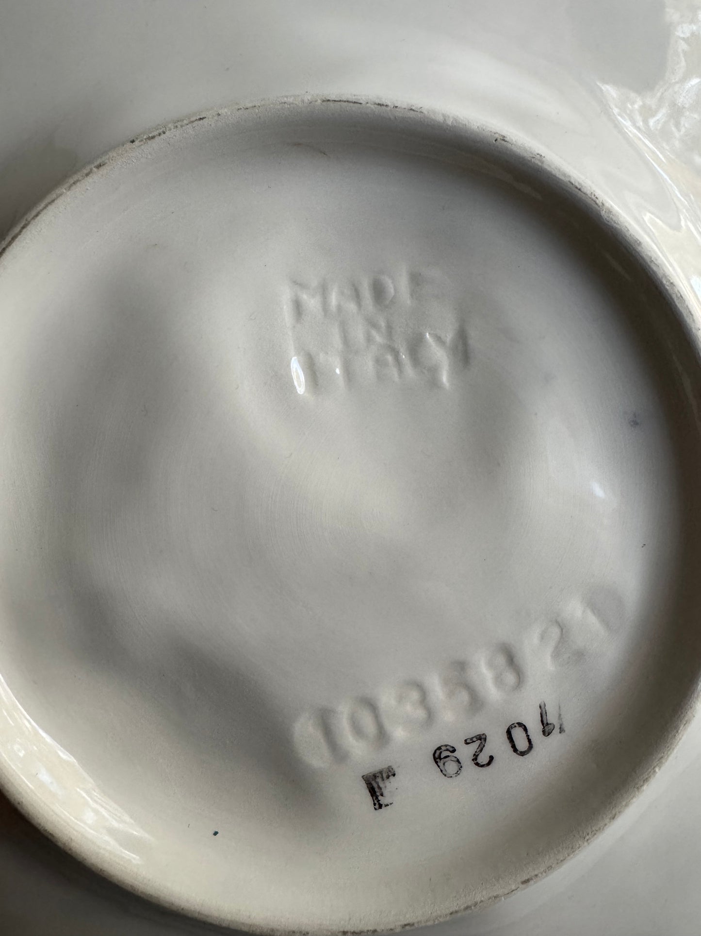 Vintage Majolica Plate with Plums and Leaves