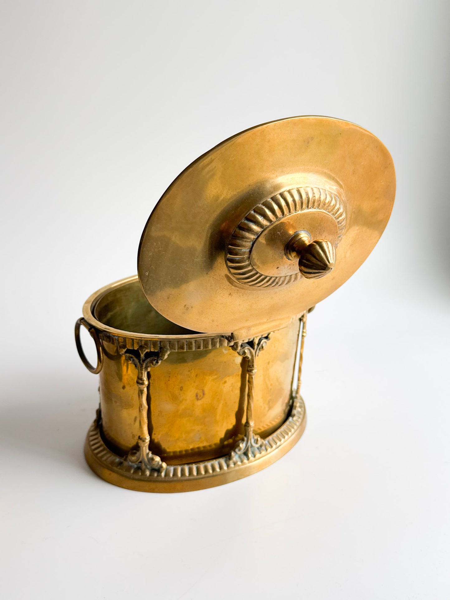 Antique Oval Brass Cachepot