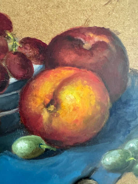 Still Life with Grapes and Peaches – Attributed to Alice Adler (1931–2024)
