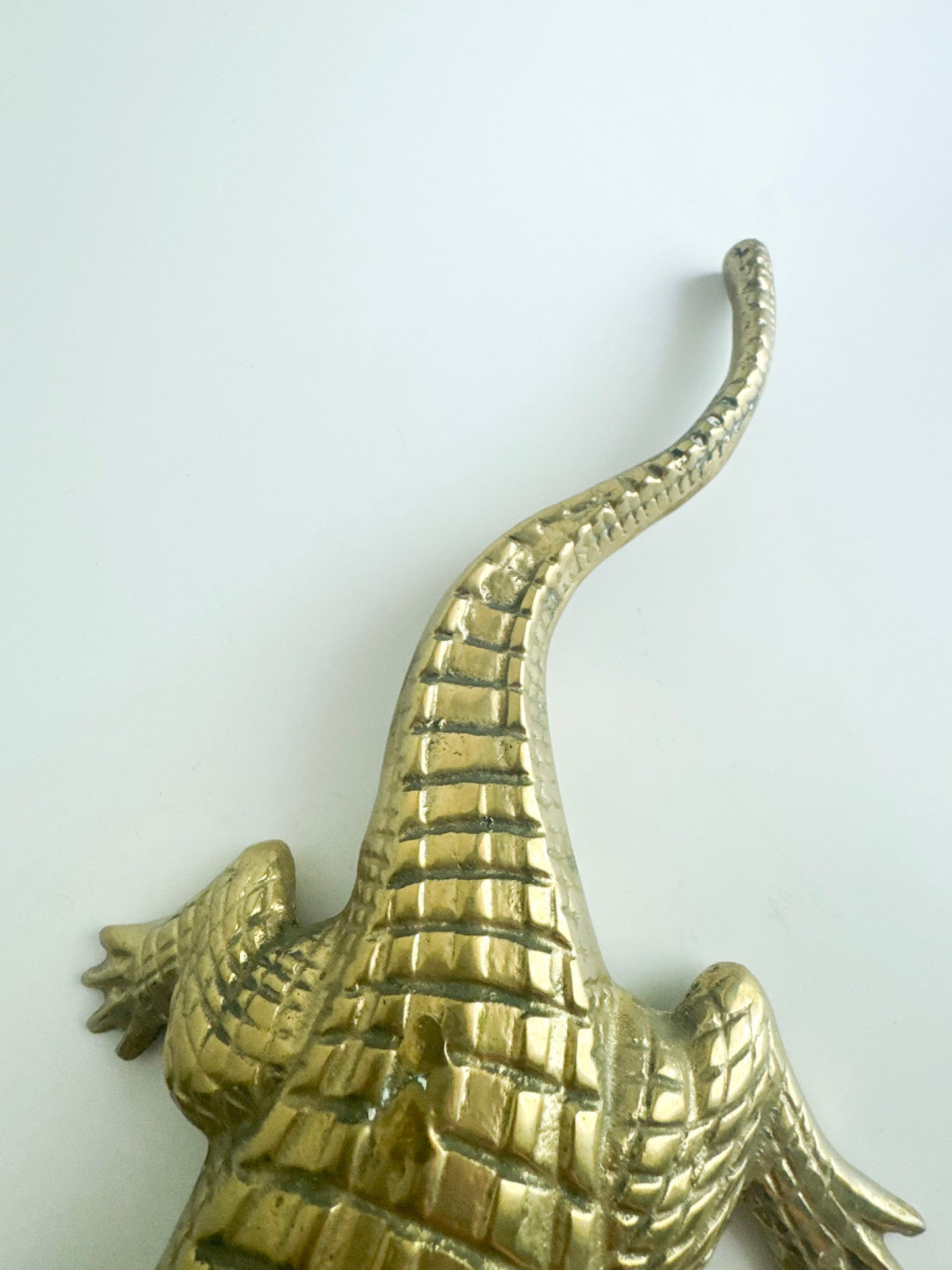 Vintage Solid Brass Alligator Figurine