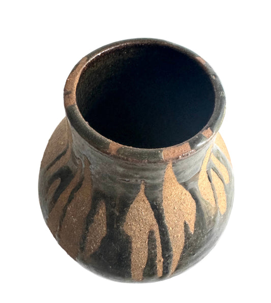 Studio Pottery Drip-Glaze Vessel, Signed
