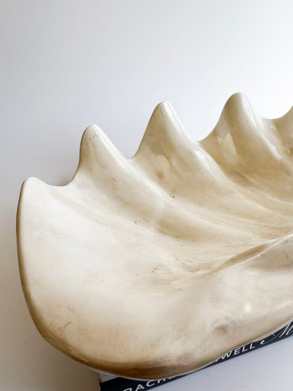 Large Iridescent Ceramic Clam Form Bowl