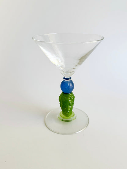 Set of 5 Limited Edition Richard Jolley Art Glass Martini Stems, 1983