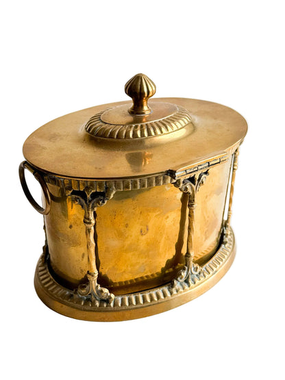 Antique Oval Brass Cachepot