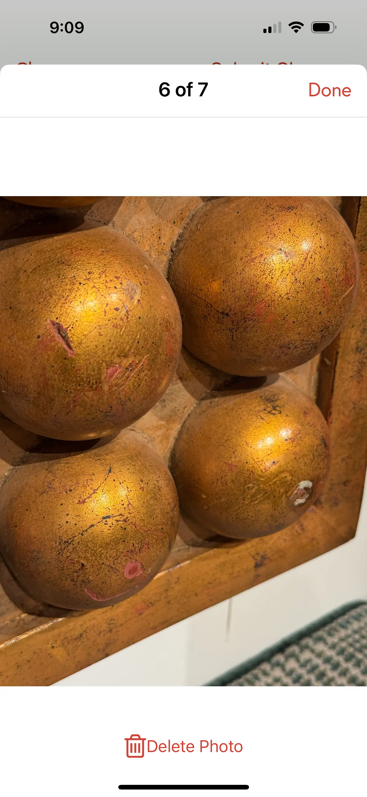 Mid-Century Monumental Giltwood Bubble Frame Mirror, Italy, Circa 1960s