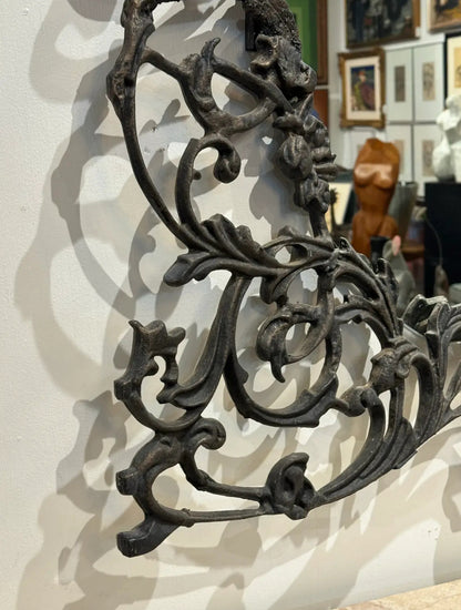Antique Wrought Iron Mirror, French Art Nouveau, Circa 1900