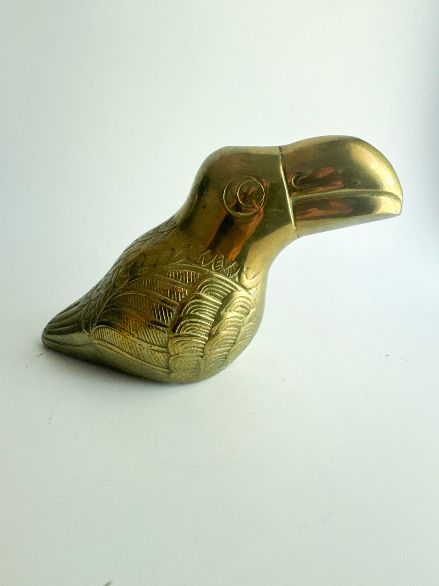 Vintage Solid Brass Toucan Figurine