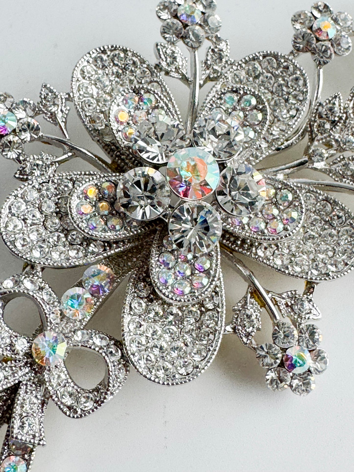 Kirks Folly Vintage Rhinestone Floral Brooch