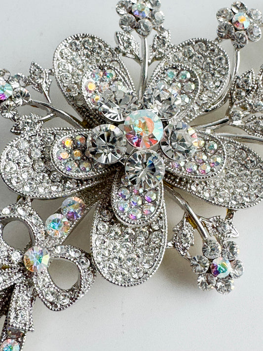 Kirks Folly Vintage Rhinestone Floral Brooch
