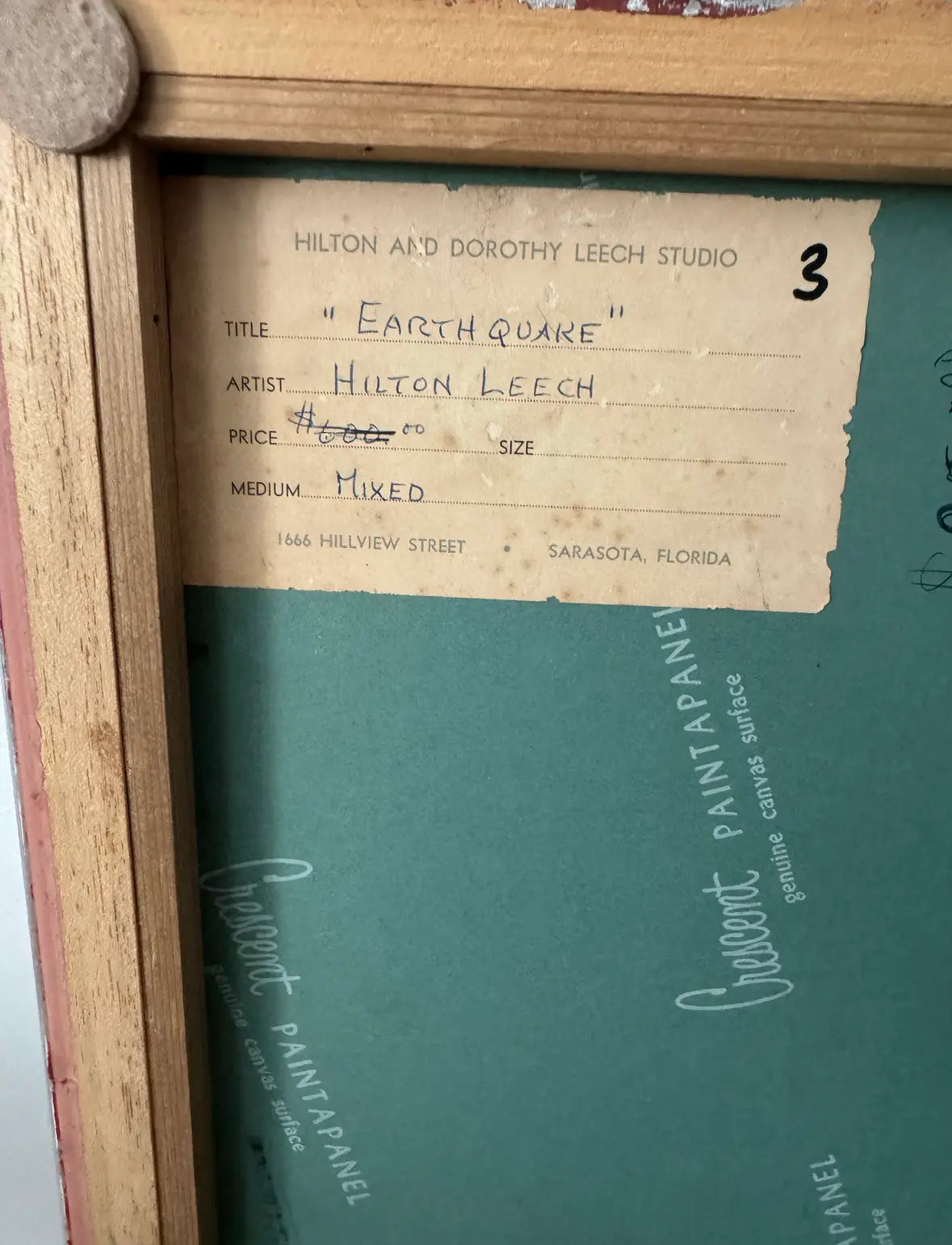 Hilton Leech, Earthquake, Abstract Mixed Media Painting, 1960s