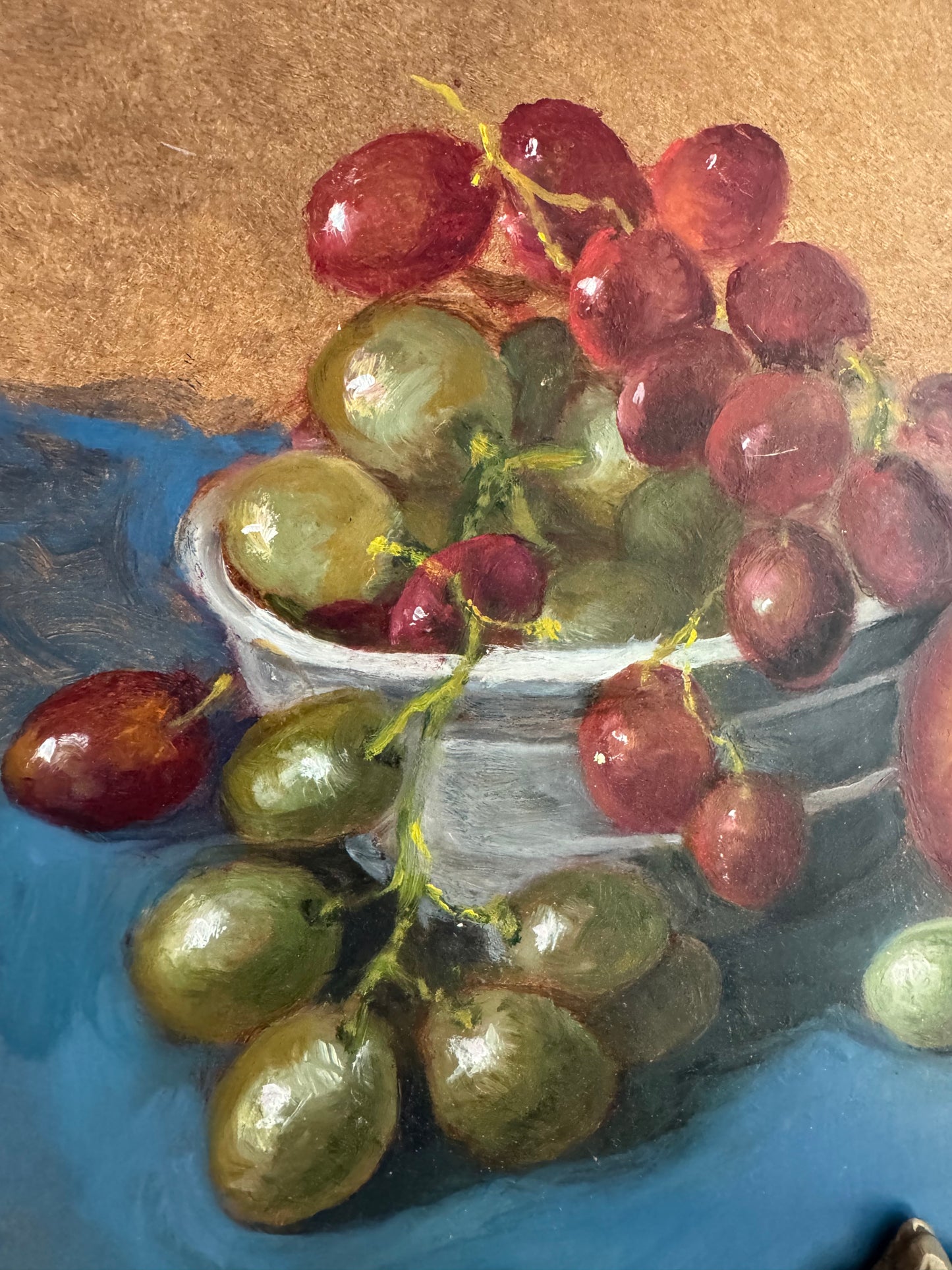 Still Life with Grapes and Peaches – Attributed to Alice Adler (1931–2024)