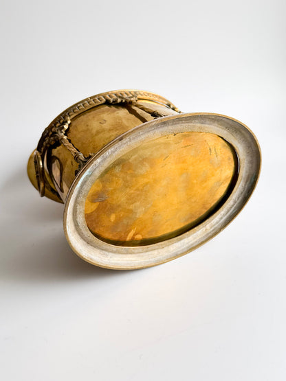 Antique Oval Brass Cachepot