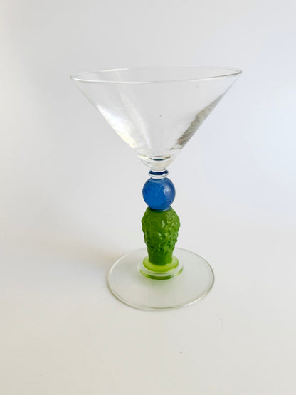 Set of 5 Limited Edition Richard Jolley Art Glass Martini Stems, 1983
