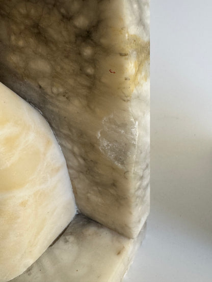 Pair of Mid-Century Modern Carved Alabaster Dog Bookends