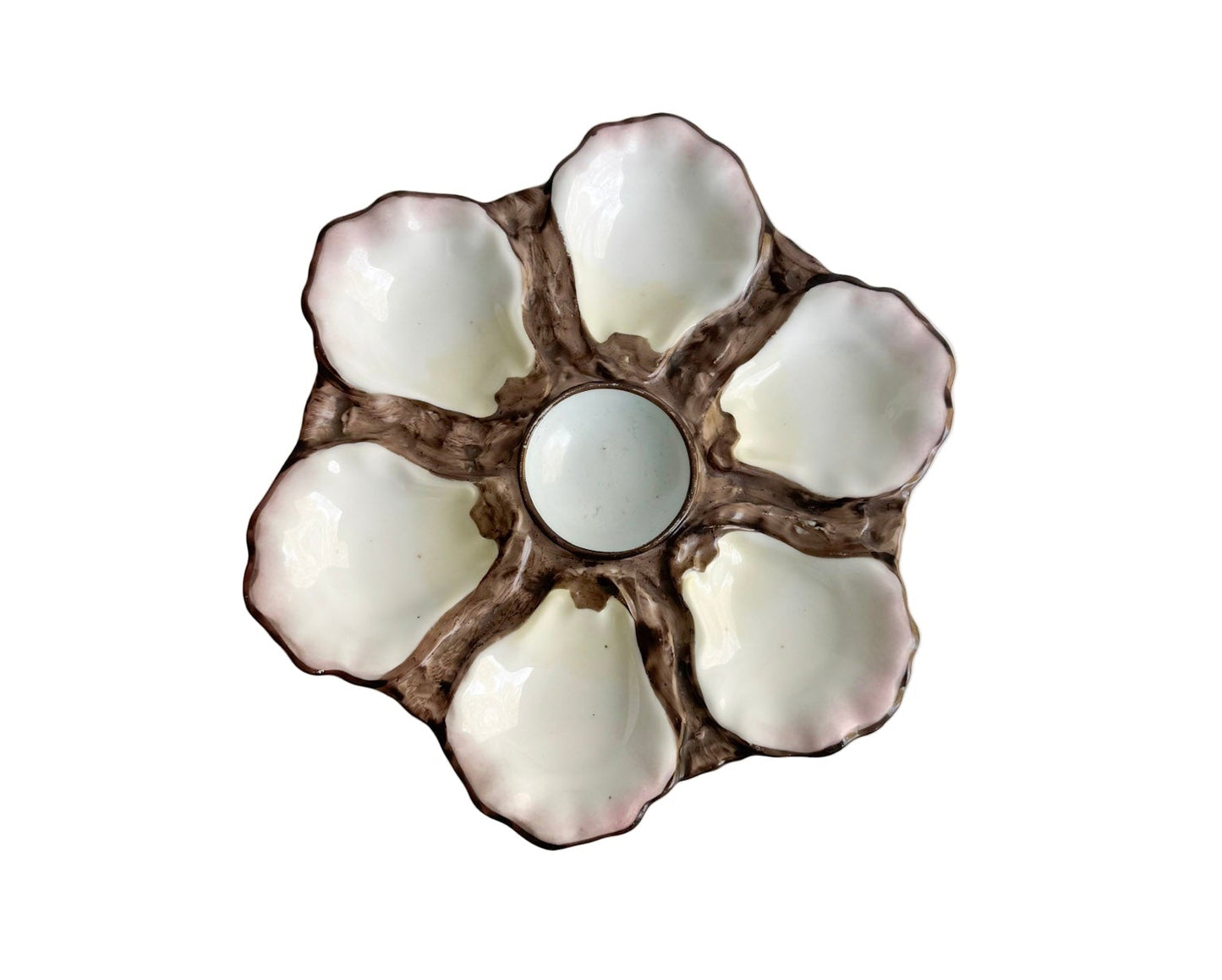 Vintage Majolica-Style Oyster Plate