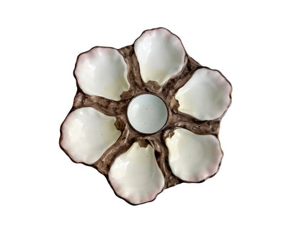 Vintage Majolica-Style Oyster Plate