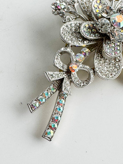 Kirks Folly Vintage Rhinestone Floral Brooch