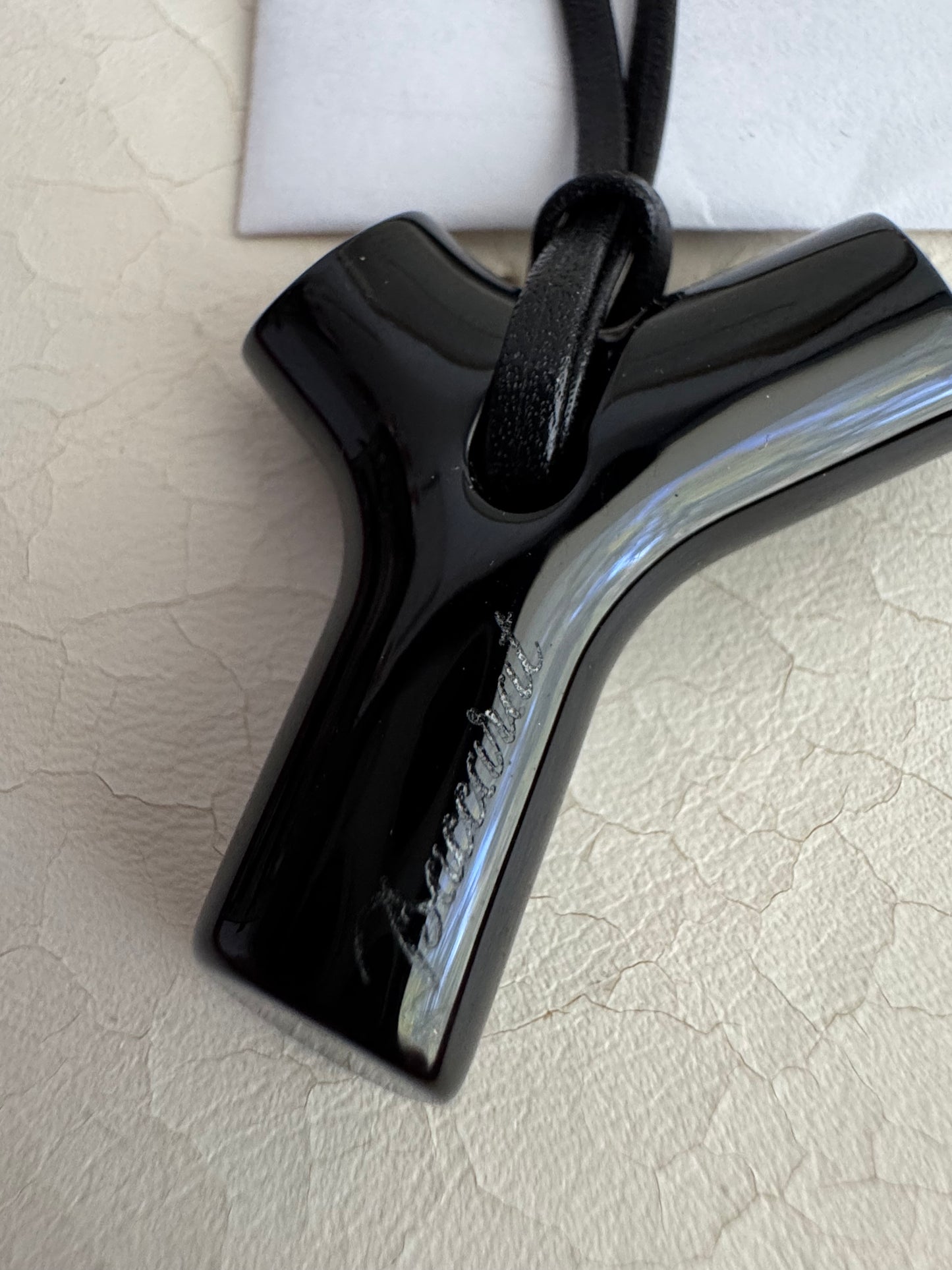 Baccarat Black Crystal “Spirit” Cross Pendant Necklace with Original Box