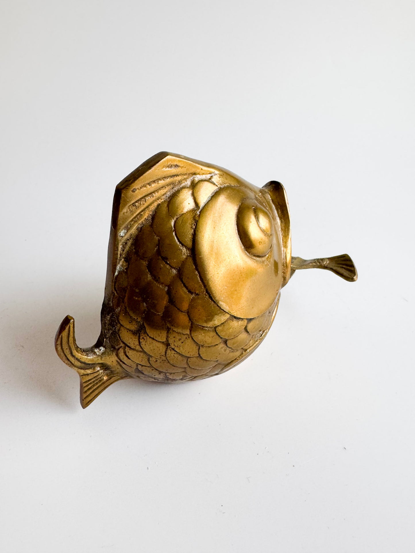 MCM Figural Brass Fish Ashtray