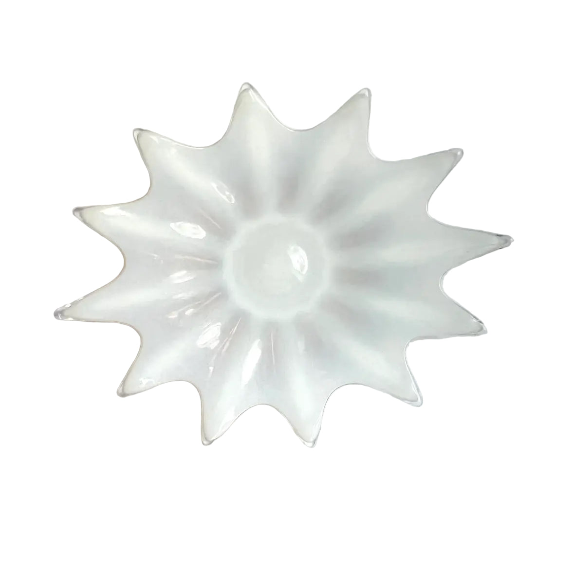 Fostoria Heirloom White Opalescent Platter, Large Free-Form Starburst, 1959–1962