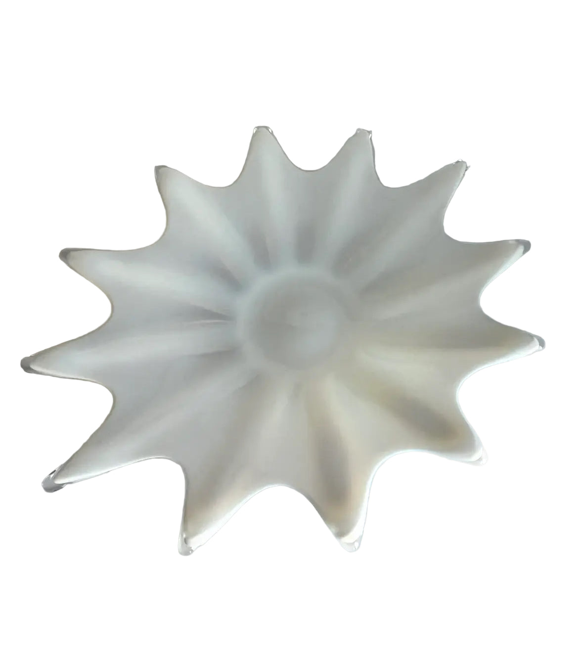 Fostoria Heirloom White Opalescent Platter, Large Free-Form Starburst, 1959–1962