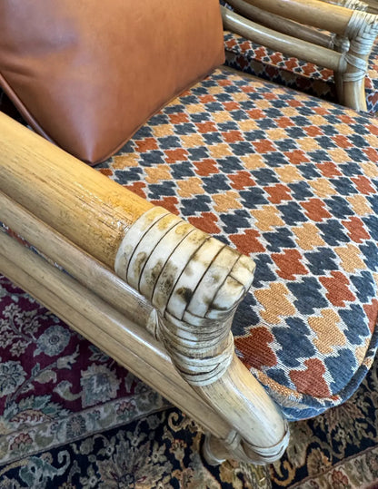 McGuire Bamboo Lounge Chairs with Ottoman – A Pair