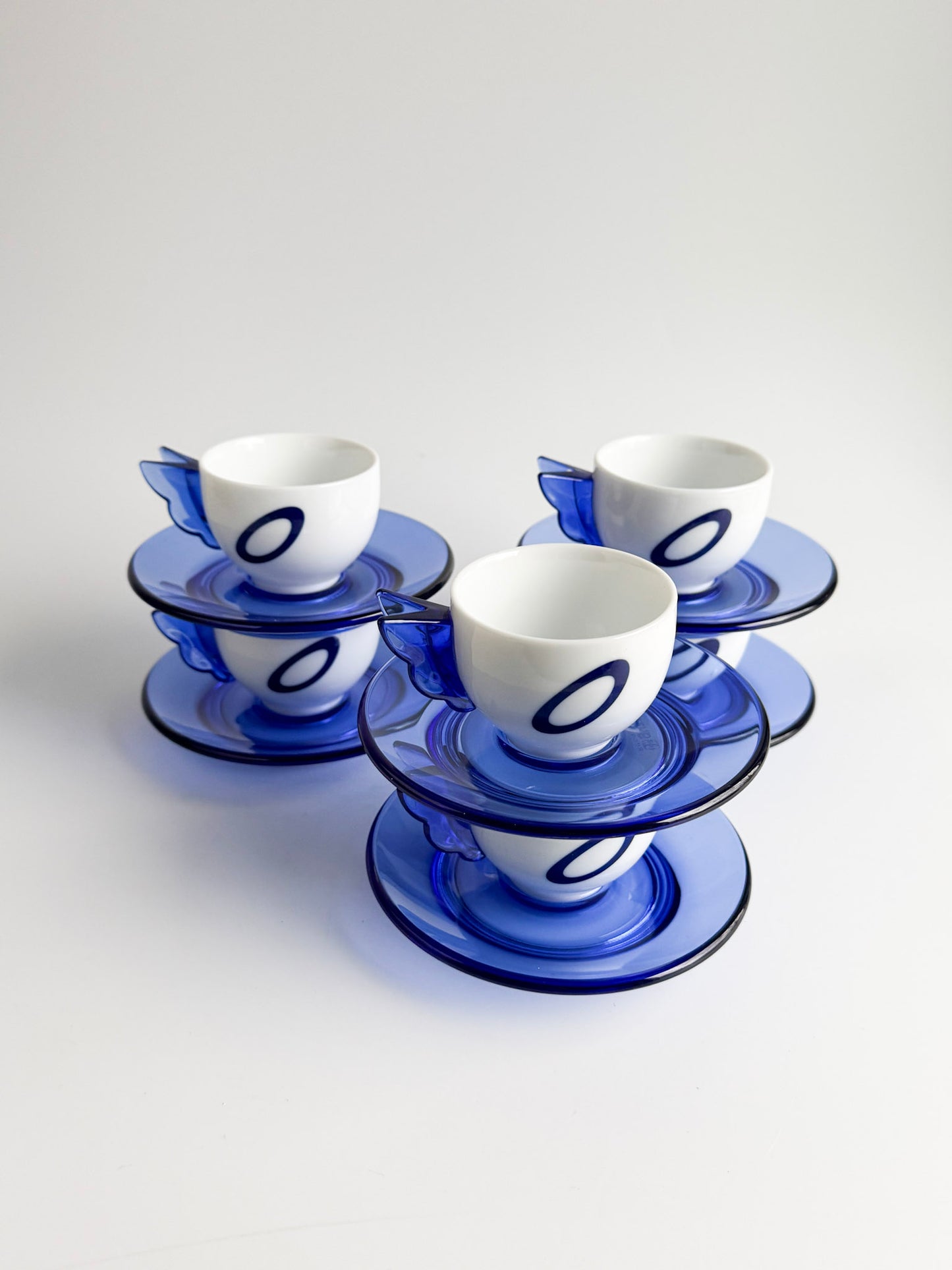 Vintage Guzzini Espresso Cups and Saucers – Set of 6