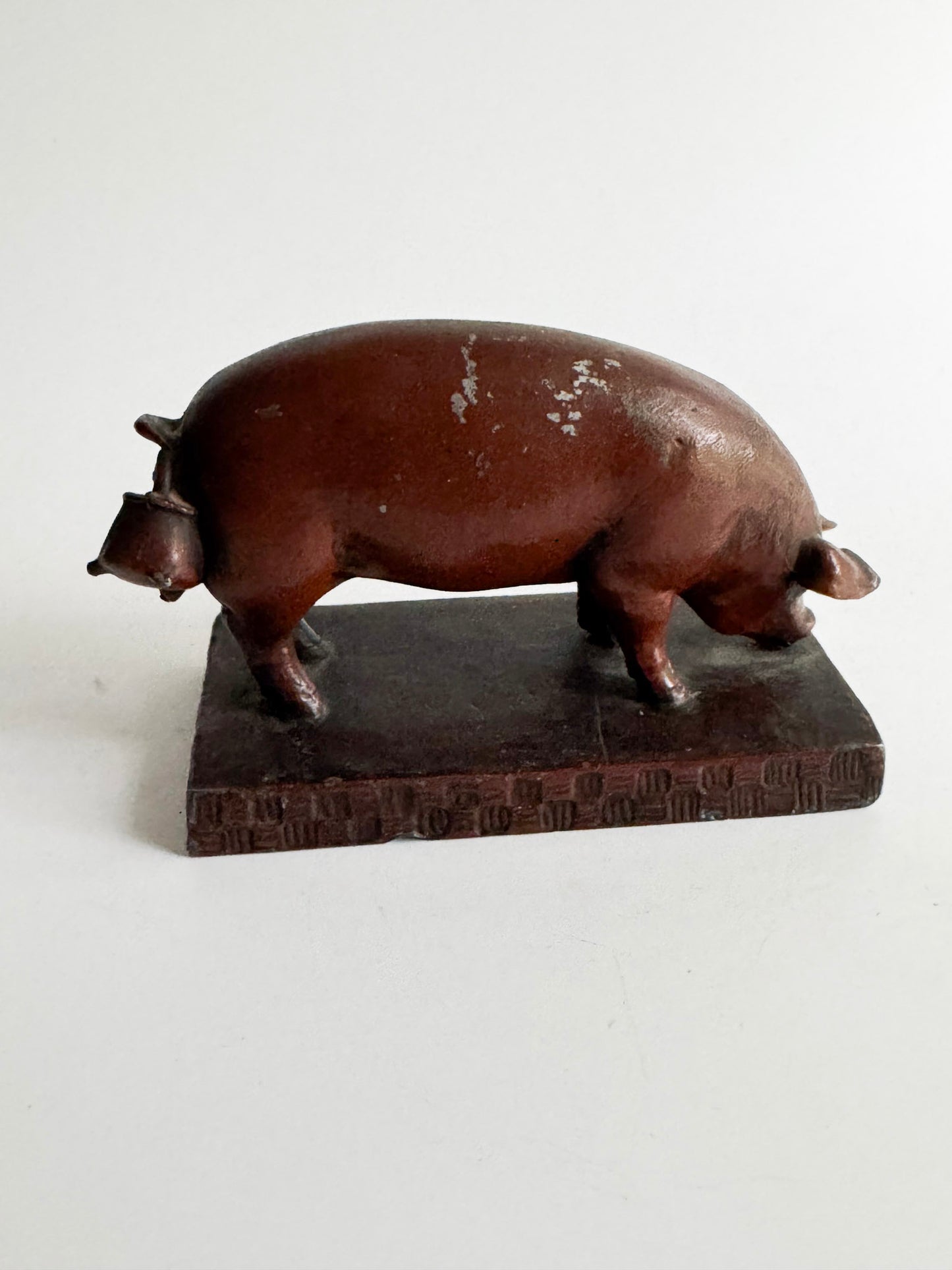 Vintage Cast Iron Pig Advertising Award Sculpture – Pevely Mills St. Louis MO