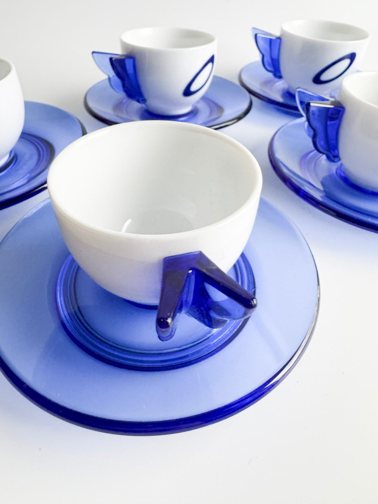 Vintage Guzzini Espresso Cups and Saucers – Set of 6