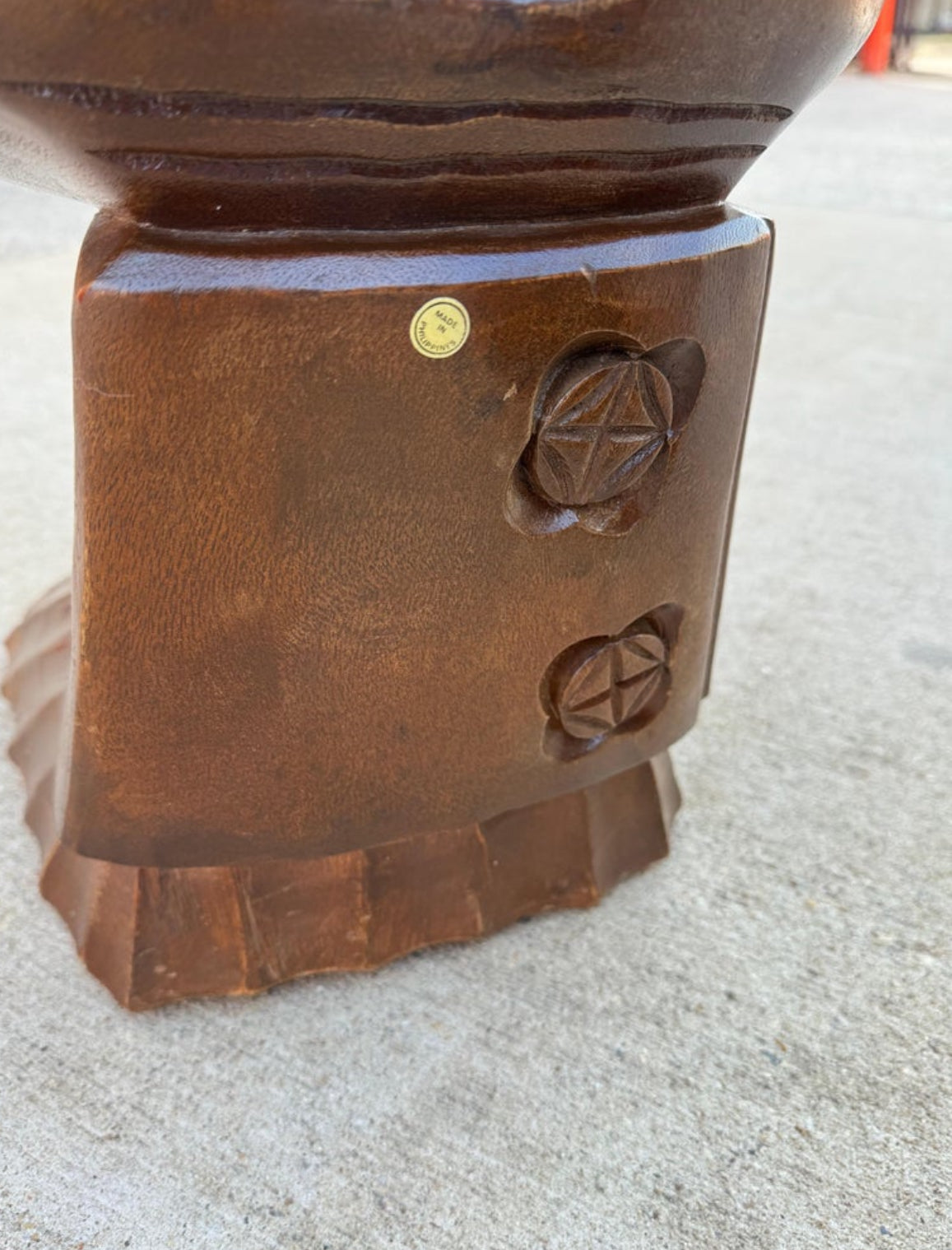 Pair of Hand-Carved Acacia Wood Hand Stools / Child-Size Chairs