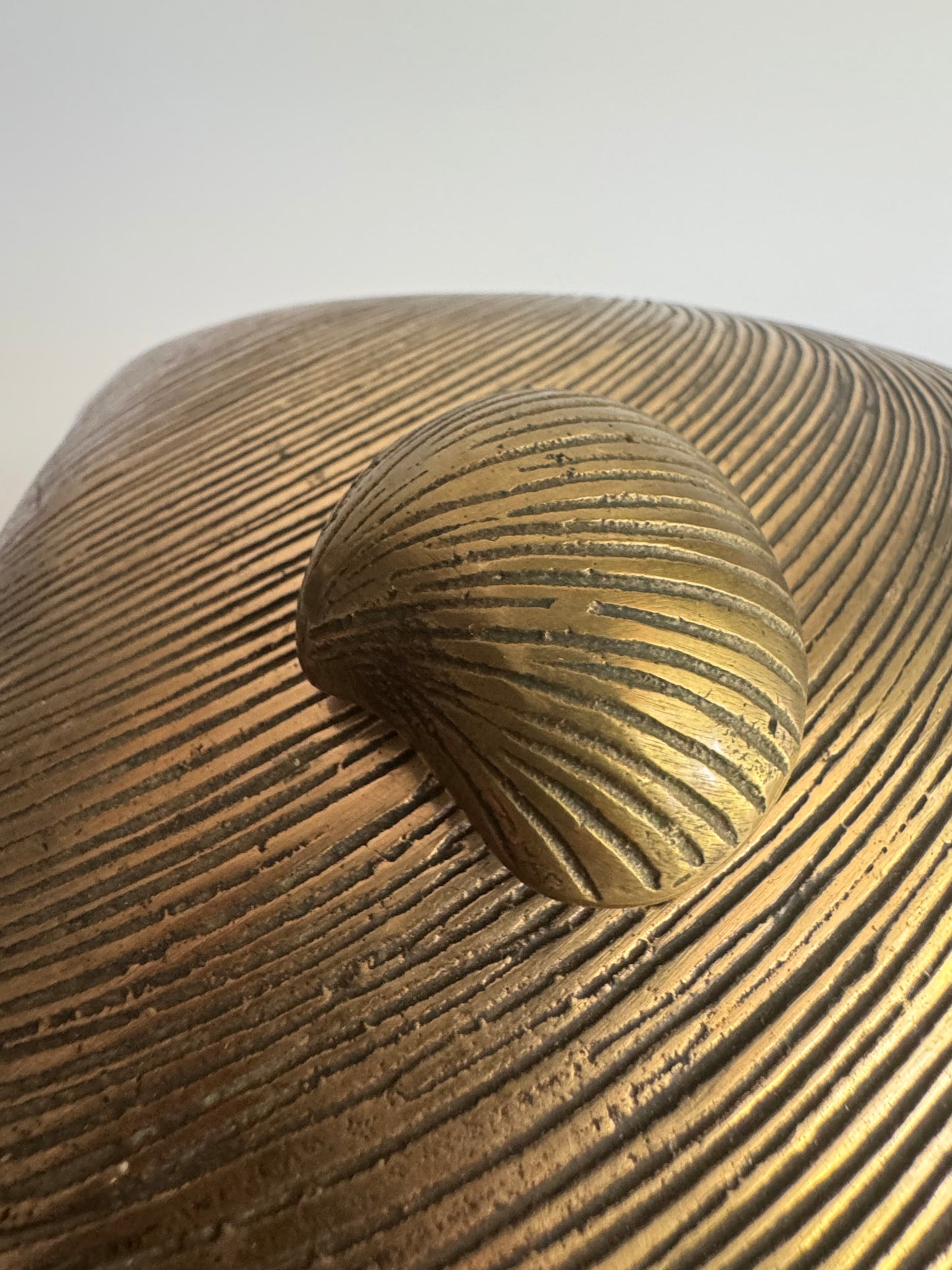 Vintage Solid Brass Clam Shell Box