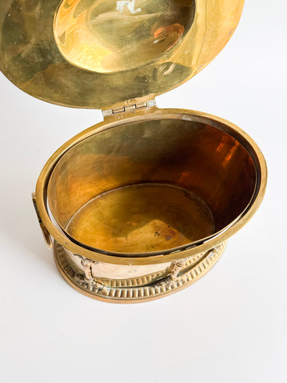 Antique Oval Brass Cachepot