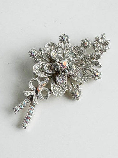 Kirks Folly Vintage Rhinestone Floral Brooch