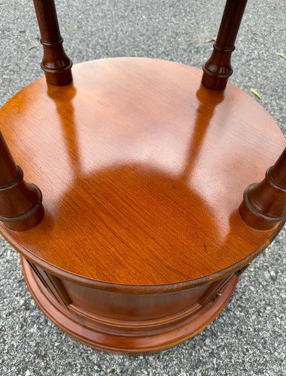 Mid-20th Century Edwardian Style, Revolving Shelving Unit With Dome Top and Storage Cabinet