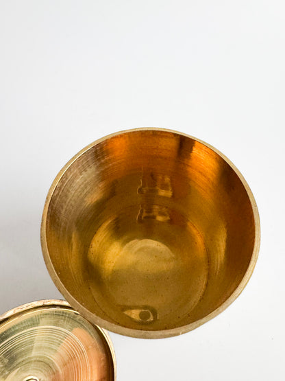 Vintage Brass & Mother of Pearl Lidded Canister