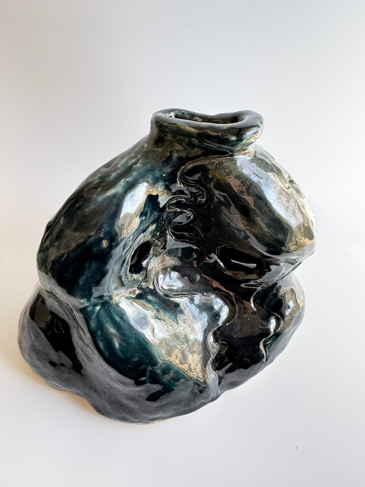 Signed Studio Pottery Biomorphic Vase