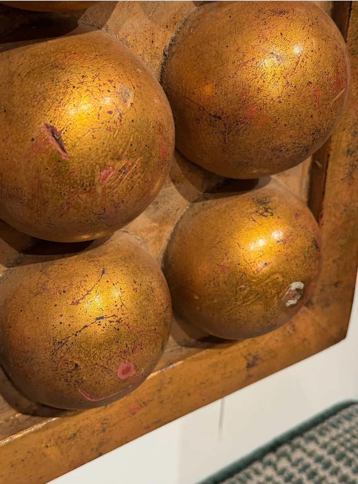 Mid-Century Monumental Giltwood Bubble Frame Mirror, Italy, Circa 1960s