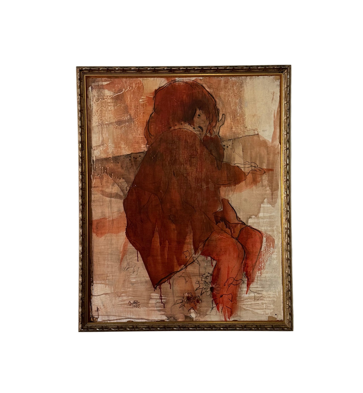 Mid-Century Expressionist Painting by Bastille, 1965