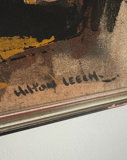 Hilton Leech, Earthquake, Abstract Mixed Media Painting, 1960s