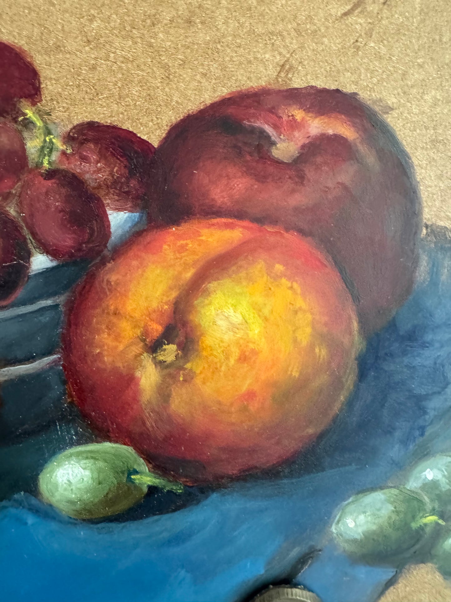 Still Life with Grapes and Peaches – Attributed to Alice Adler (1931–2024)