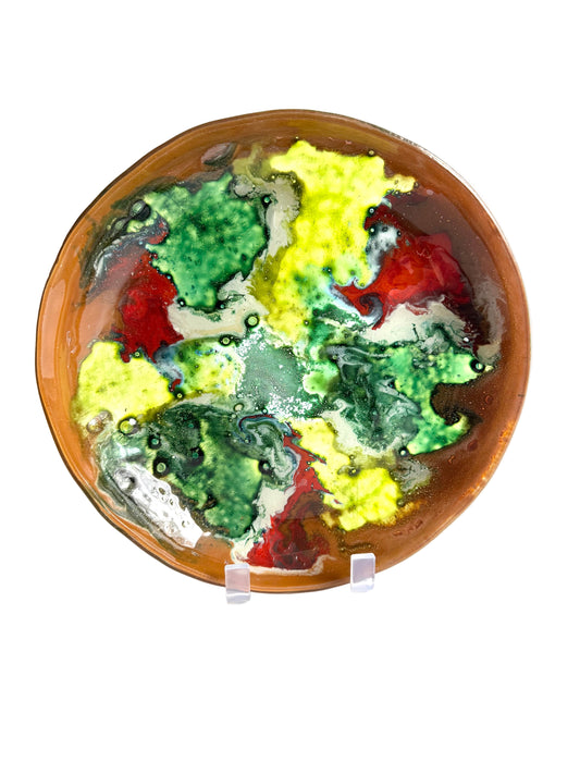 Mid-Century Fused Art Glass Plate