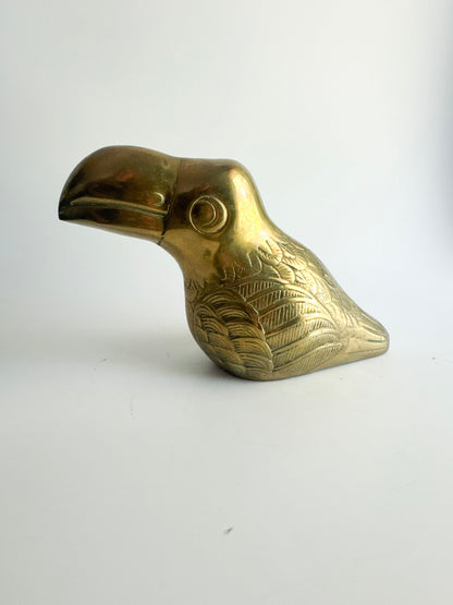 Vintage Solid Brass Toucan Figurine