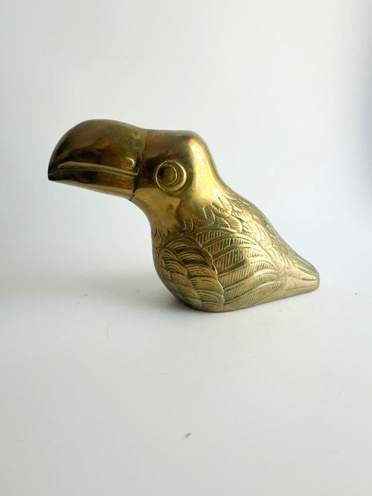 Vintage Solid Brass Toucan Figurine