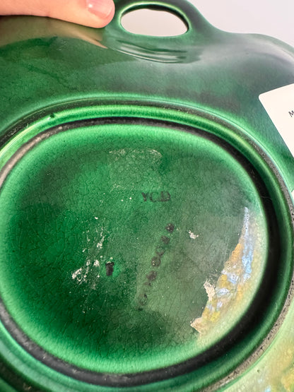 Antique Portuguese Majolica Leaf Plate, circa 1900